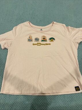 Disney Pink Walt Disney World Icon Patch Short Sleeve Tee